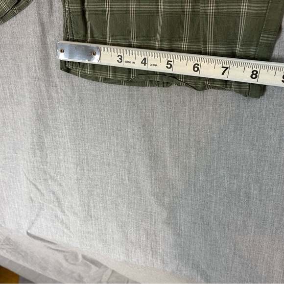 Reitmans Capris Cotton Green Plaid Sz 9 Roll Tab Cuffs Soft Band Elastic Waist - Picture 7 of 12